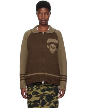 A Bathing Ape Intarsia Jumper - Brown