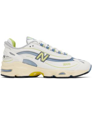 New Balance ホワイト＆ブルー 1000 スニーカー - ブラック