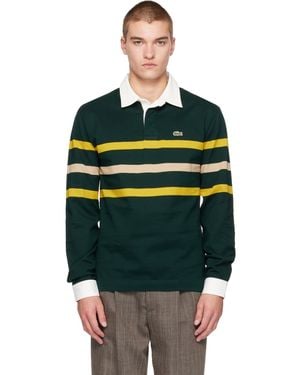 Lacoste Relaxed Fit Striped Piqué Rugby Polo - Green