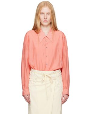 Lemaire ピンク ライト ポインテッドカラー シャツ