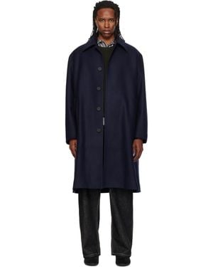 Studio Nicholson Wool Overcoat - Blue