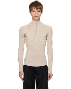 Mugler Hook-And-Eye Ribbed Top - Black