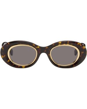Loewe Lunettes De Soleil Ovales Brunes À Anagrammes - Marron