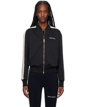 Palm Angels Classic Logo-Print Track Bomber Jacket - Black