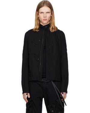 Julius Prism Biker Denim Jacket - Black