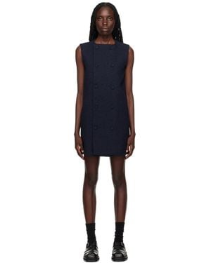 Ami Paris Navy Double-breasted Minidress - Black
