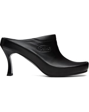 Balenciaga Scholl Edition Sheepskin Mule Heels - Black