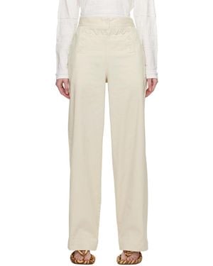 Serapis Off- Lace-up Trousers - White