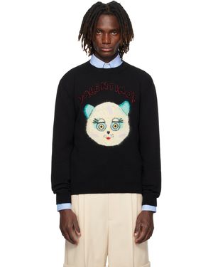 Valentino ブラック 'Le Chat De La Maison' Patch セーター