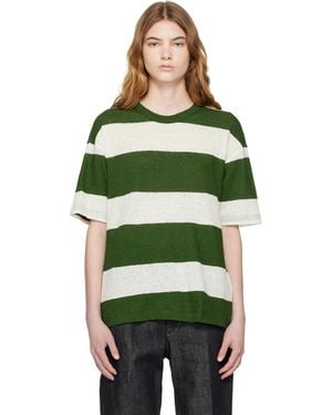 YMC Off- Triple Stripe T-Shirt - Green