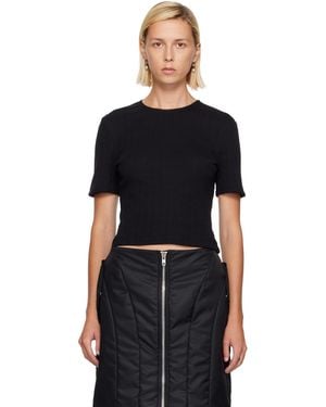 Simone Rocha Cropped Pointelle T-Shirt - Black