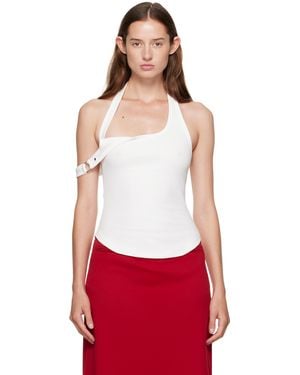Courreges Asymmetric Buckle Tank Top - Red