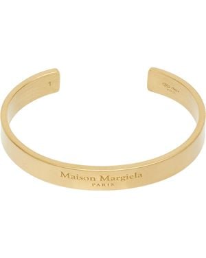 Maison Margiela ゴールド ロゴ カフブレスレット - ブラック