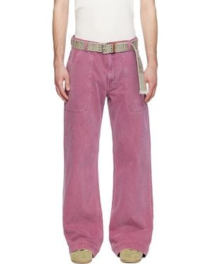 Sanderlak Utility Flare Jeans - Pink