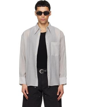 Tonywack Lyocell Oversized Stripe Shirt - Black