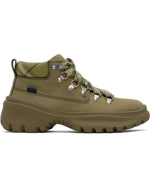 Burberry カーキ Scoot ヌバック ハイキングブーツ - ブラック