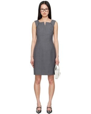 ShuShu/Tong Lapel Waist-Cinching Straight Minidress - Black