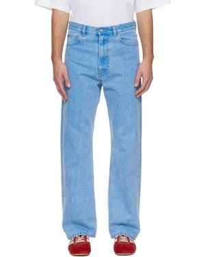 Marni ブルー オーガニックデニム ワイドレッグ ジーンズ