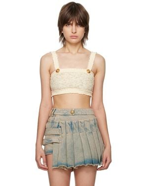 Balmain Cropped Tank Top - Black