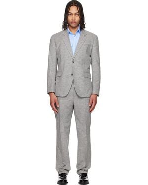 HUGO Two-Piece Modern-Fit Sharkskin Suit - Black