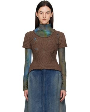 ANDERSSON BELL Cap Sleeve Sweater Layered T-Shirt - Blue