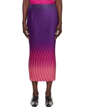 Issey Miyake Nuance Midi Skirt - Purple