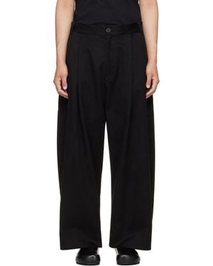 Studio Nicholson Sorte Pleated Trousers - Black