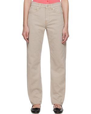 JW Anderson トープ Twisted スリムレッグ デニム ジーンズ - ナチュラル