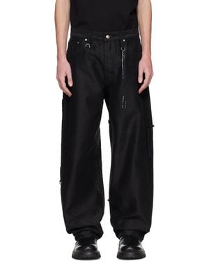 Mastermind Japan Puzzle Wide Straight Fit Jeans - Black