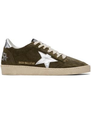 Golden Goose Khaki Ball Star Trainers - Black