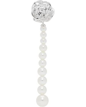ShuShu/Tong Yvmin Edition Faux-Pearl Chain Rose Single Earring - Black