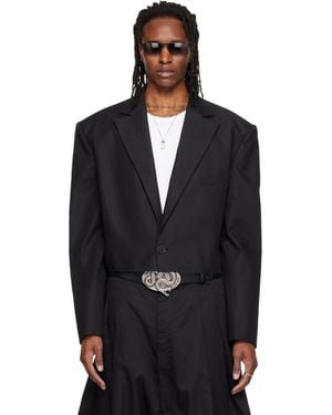 Lu'u Dan Slashed Blazer - Black