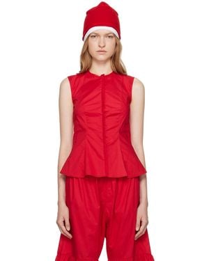 Colleen Allen レッド Victorian トップス