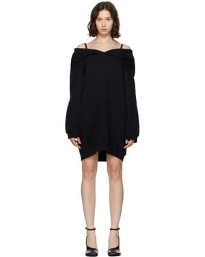 ワンピース Mm6 Maison Margiela Black Wool And Acrylic Mini Dress Mm6 Maison Margiela Black Wool And Acrylic Mini Dress | ModeSens