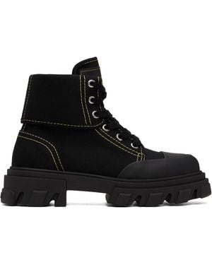 Ganni Canvas Trail Boots - Black