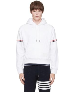 Thom Browne Loopback Jersey Armband Oversized Hoodie - White