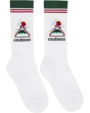 CASABLANCA Chaussettes Blanches À Image De Montagne Ondulée