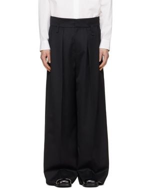 Simone Rocha Peeling Waist Wide Leg Trousers - Black