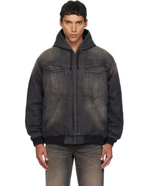 Egonlab Hooded Denim Jacket - Black