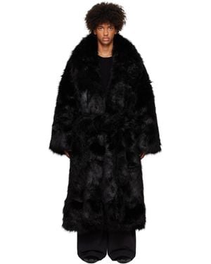 Entire studios Vast Faux Fur Coat - Black