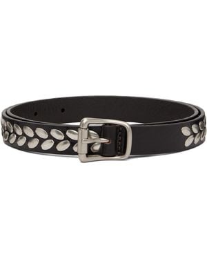 Lemaire Ceinture Brune De 2 Cm De Largeur À Clous En Forme D'Amande - Noir