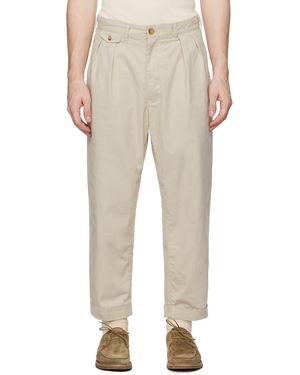 Beams Plus Pantalon Chino Gris À Plis - Neutre