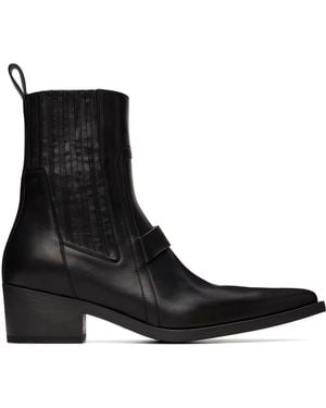 Rick Owens Tower Pointed Sliver Boots - Black