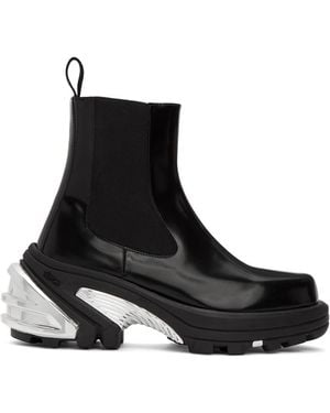 1017 ALYX 9SM Black And Silver Removable Sole Chelsea Boots
