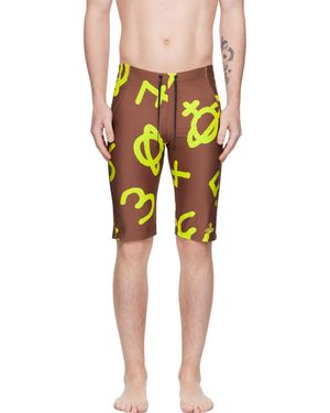 Vivienne Westwood Brown Printed Swim Shorts - Yellow