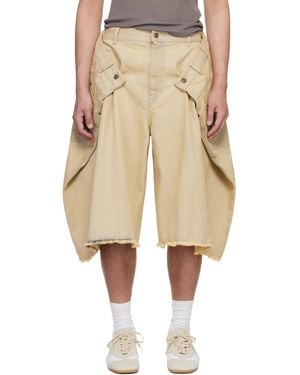 Lu'u Dan Off- Maxi Denim Shorts - Natural