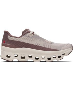 On Shoes Taupe & Burgundy Cloudmster Void Trainers - Black
