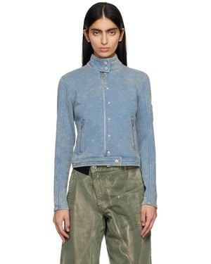 OPEN YY Faded Biker Jacket - Blue