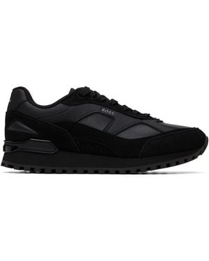 BOSS Printed-Logo Trainers - Black