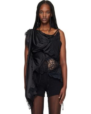 Junya Watanabe Peach John Edition W-Name Drape Top - Black